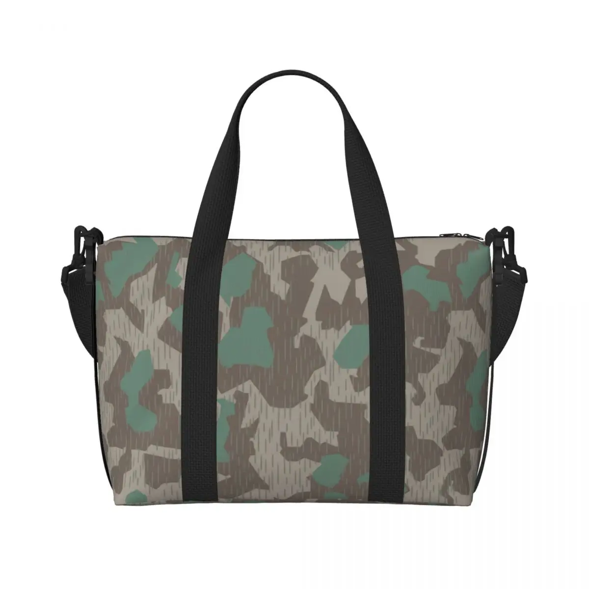 

Custom German Pattern Camouflage Beach Tote Bag Women Extra Large Gym Carry On Splittertarn Camo Travel Shopping Bags