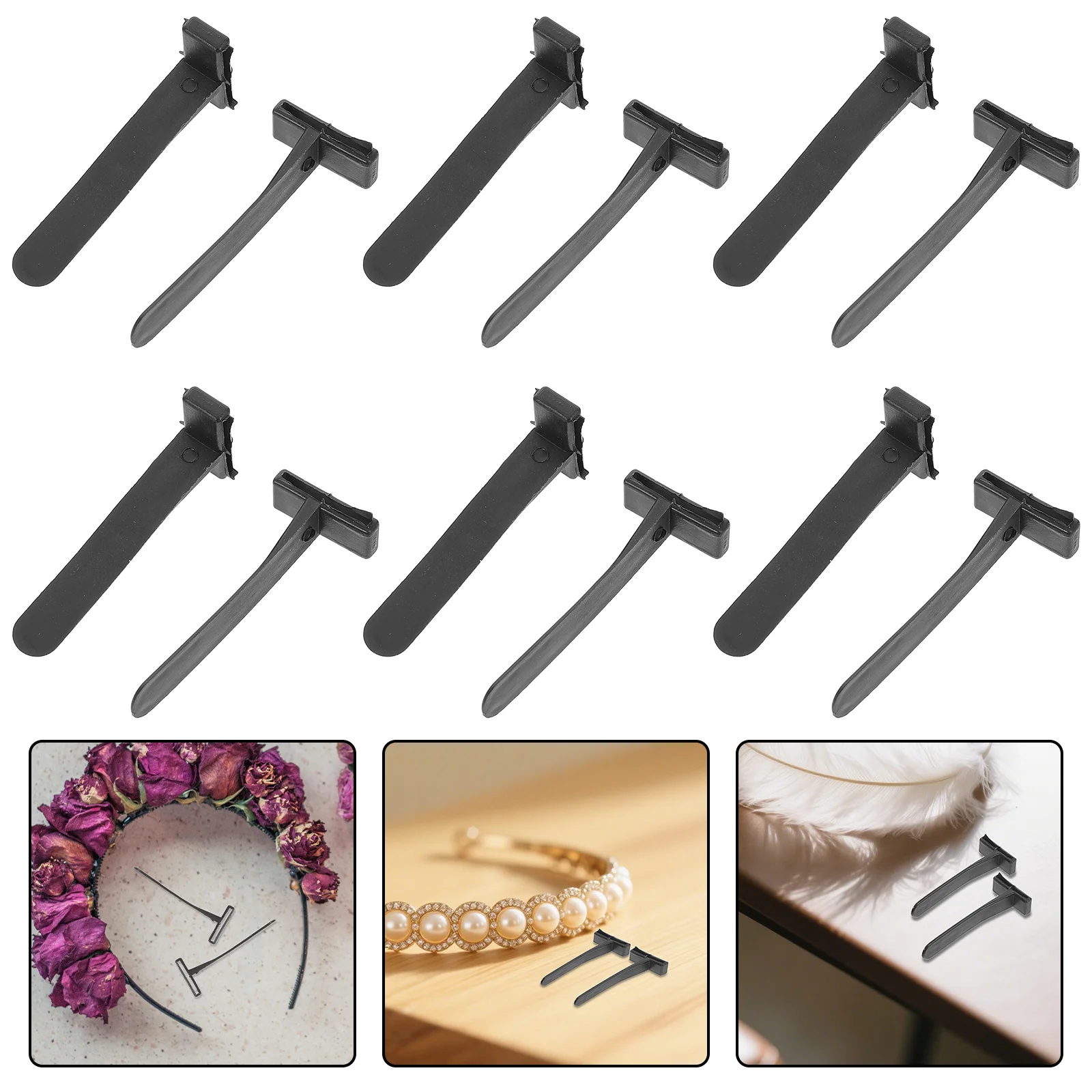 

100Pcs Hair Accessory Buckles DIY Plastic Headband Making Clips Lightweight Durable Craft Supplies Headband Making Tool