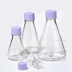 Sterile plastic bottle triangular shake flask cell culture flask shake flask PETG plastic conical flask shake flask