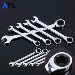 Universal Ratchet Spanners Wrench Fine Tooth Gear Ring Wrench Set Nut Tools for Home for Repair Set of Wrench Torque and Socket