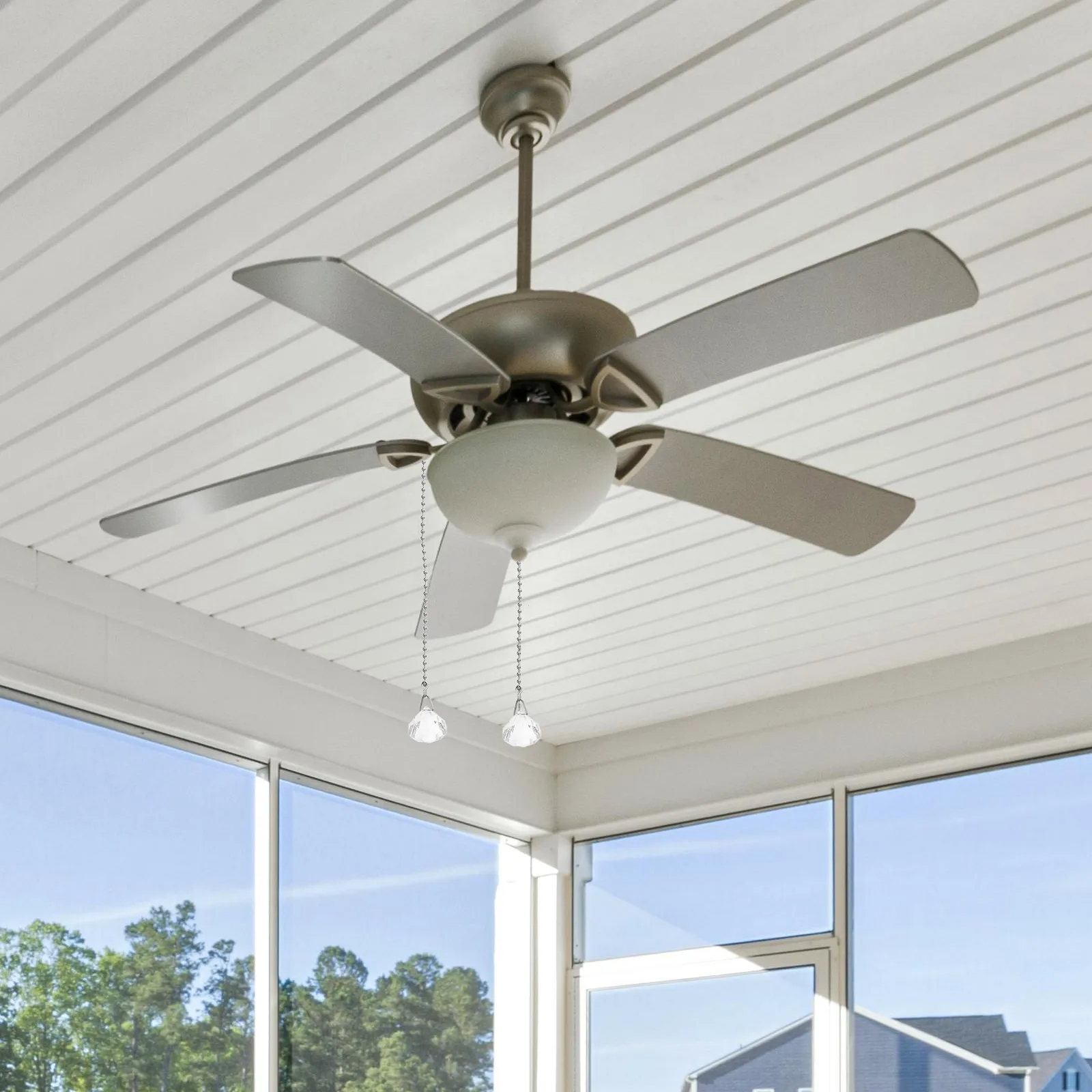 2 pçs ventilador de teto puxar corrente extensão bola cristal luz puxar corda substituição cabo controlador para luminária ventilador corrente