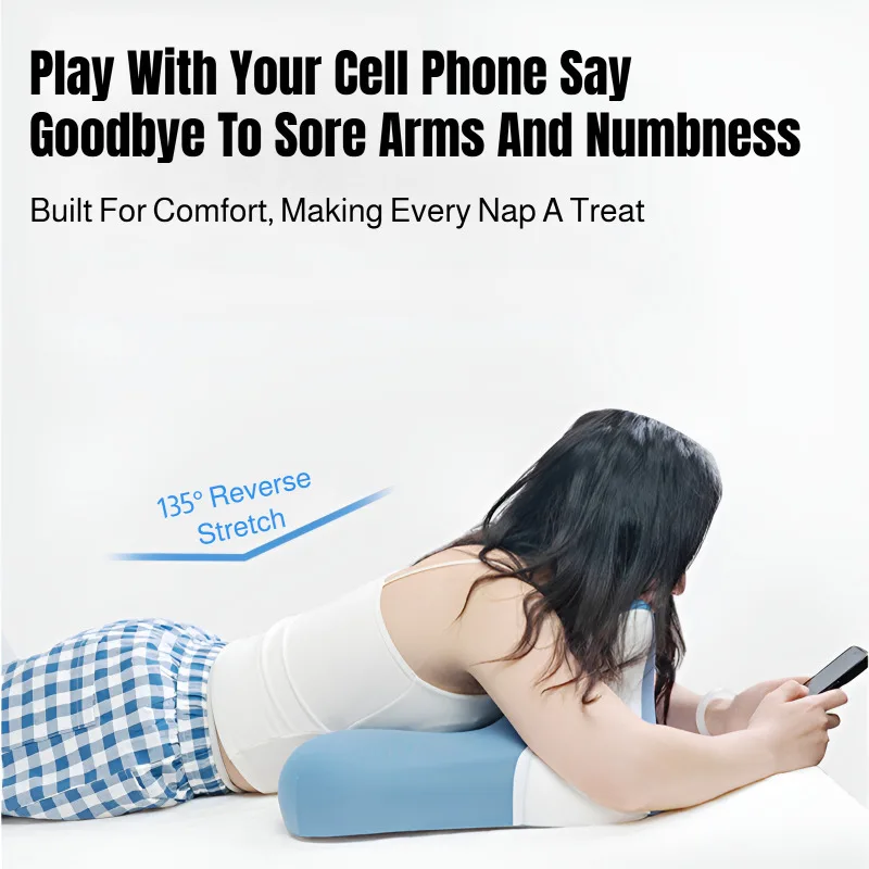 Ergonomic Support Pillow Pressure Relief Back Rest Cushion for Bed Reading Sleeping Chest Arm Support Comfortable Wedge Pillow