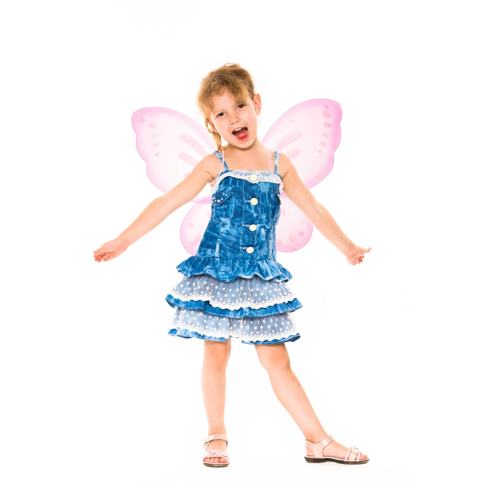

Butterfly Wing for Girl Fairy Costume Prop Nylon Bright Color Dress up Party Cosplay Stage Performance Birthday Accessories