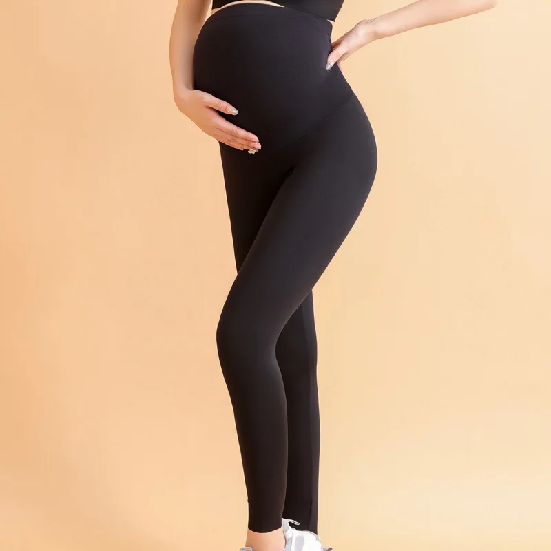 High Waist Pregnancy Leggings Skinny Maternity Clothes For Pregnant Women Belly Support Knitted Leggins Body Shaper Trousers