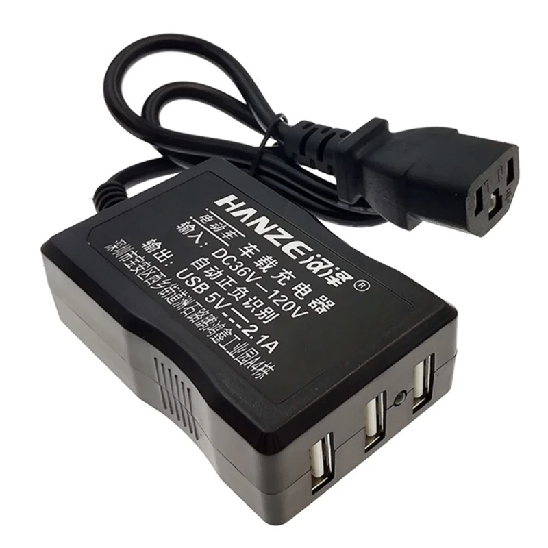 Charging Adapter DC36V 48V 72V 120V to 5V 2.1A Converter for Android iOS Phone GPS E-bike Electric Bike 3 Ports D5QD