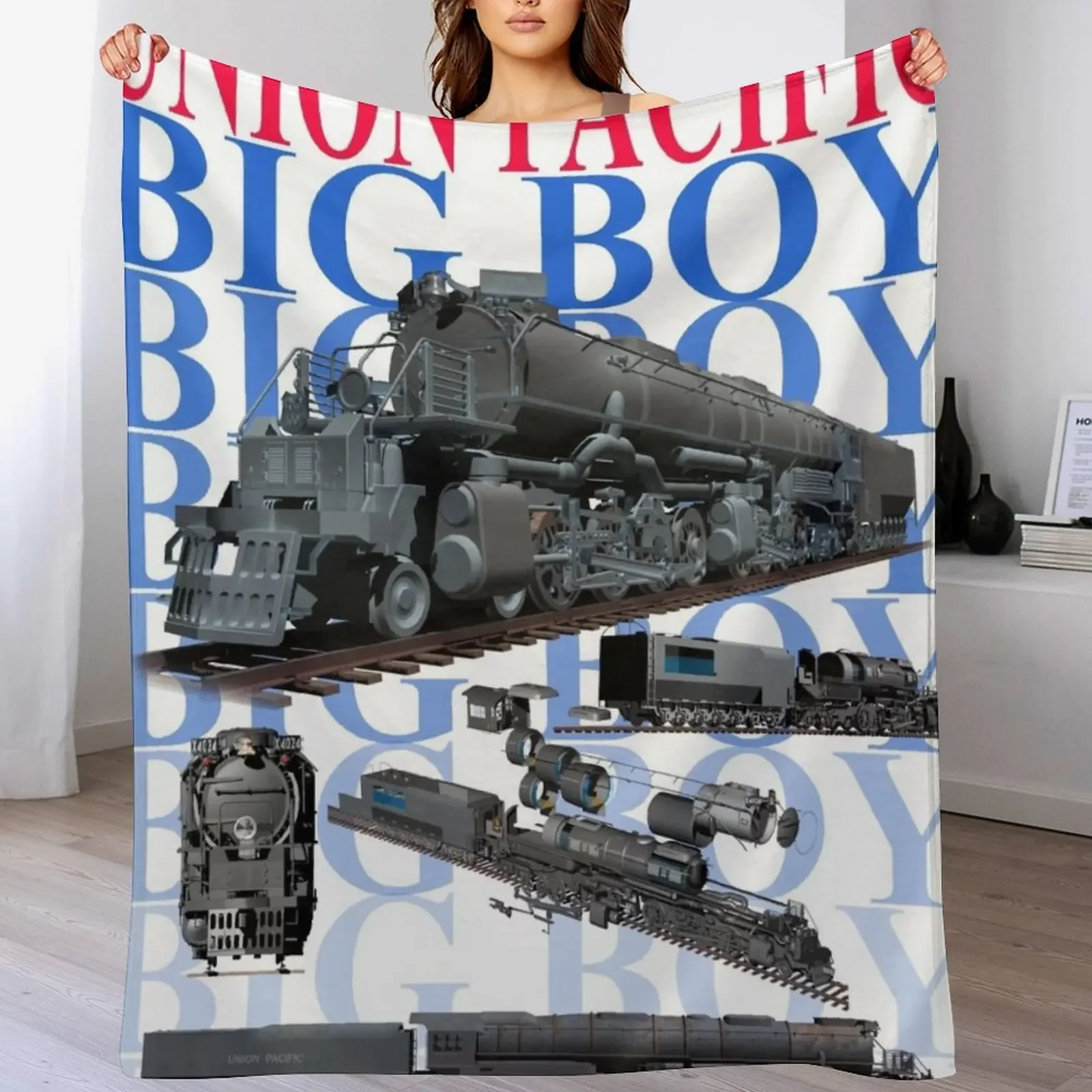 

The Union Pacific Big Boy train Throw Blanket Cozy Home Blanket Gift for Christmas Holiday