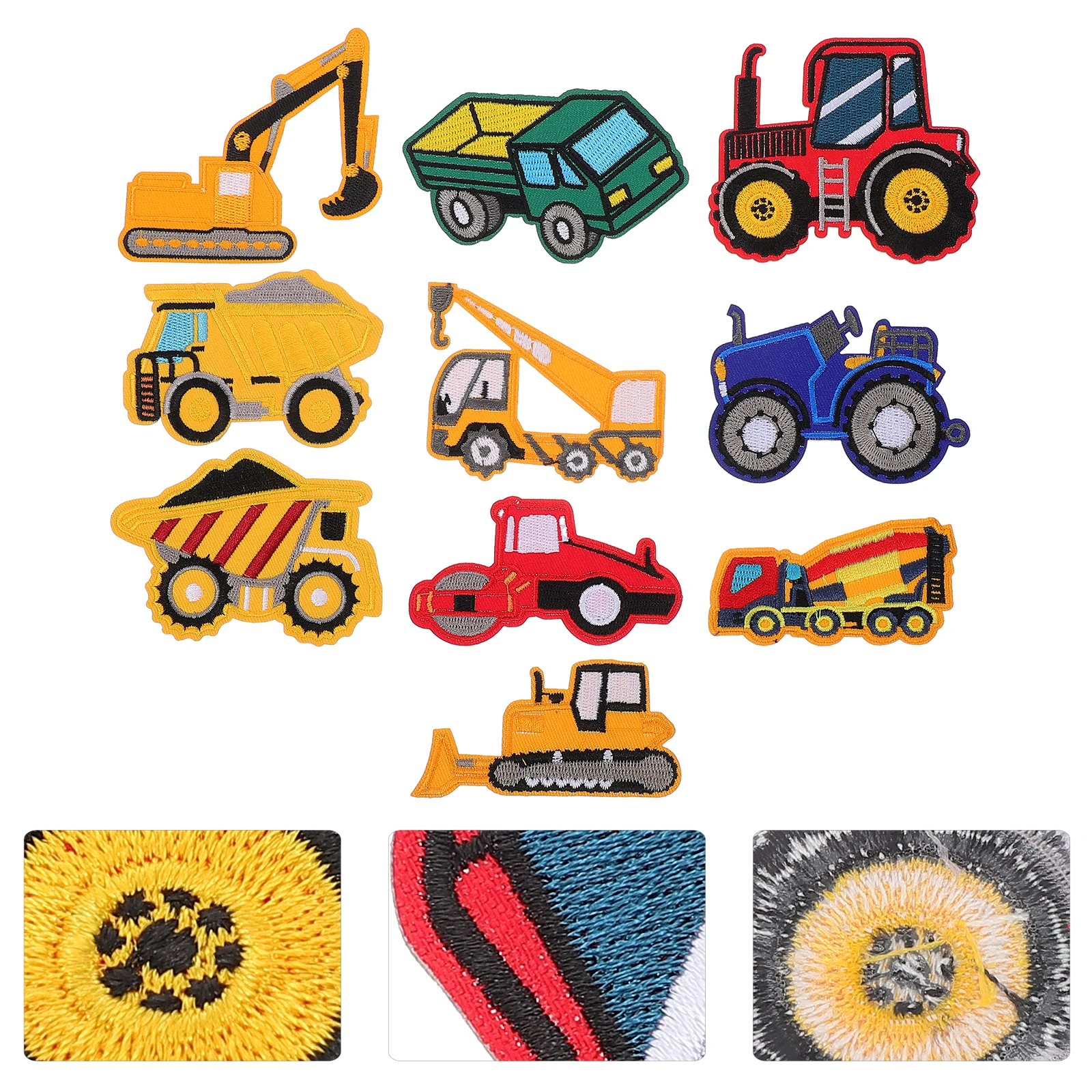 

10pcs Fire Truck Fabric Embroidered Patches Sew on Applique Cartoon Car Sticker Mending Supplies Clothes Decoration