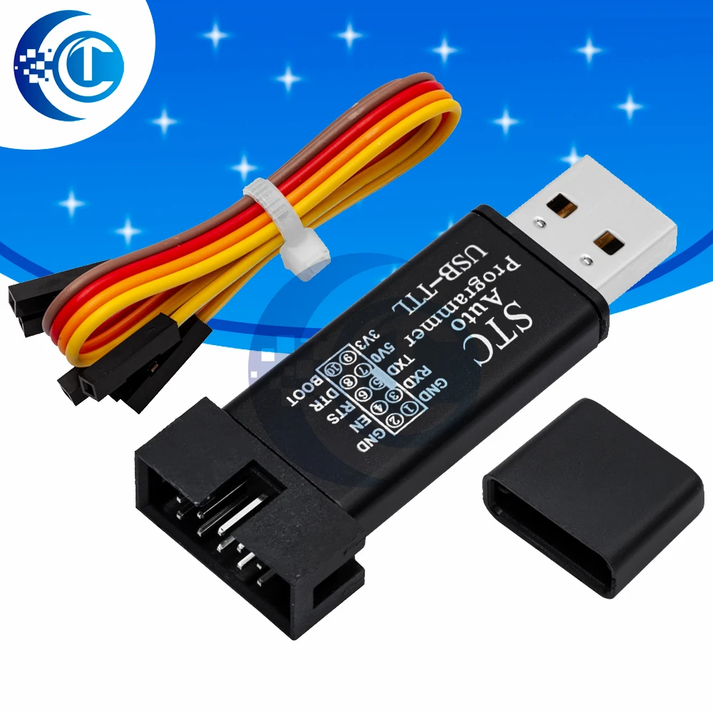 1-4PCS 3.3V/5V Dual Voltage Programmer: Universal Auto STC 51 – USB to TTL for MCU Programming