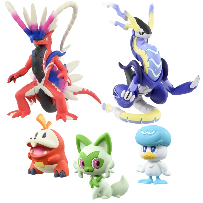 Newest TOMY  Pokemon Figures Skeledirge Meowscarada Quaquaval Charcadet Pokémon Scarlet Violet Paldea Region Collection Gift