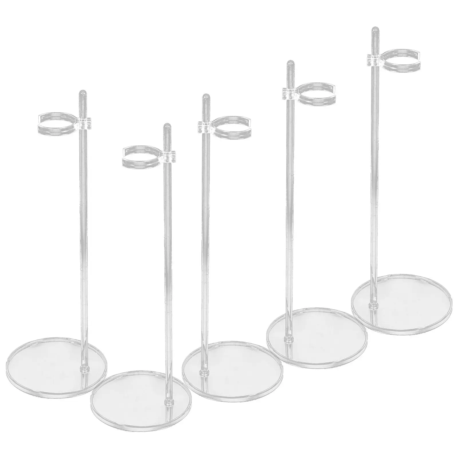 

5Pcs Adjustable Transparent Waist Support Stand for Action Figures Display Holder Stable Round Base Organizer Desktop
