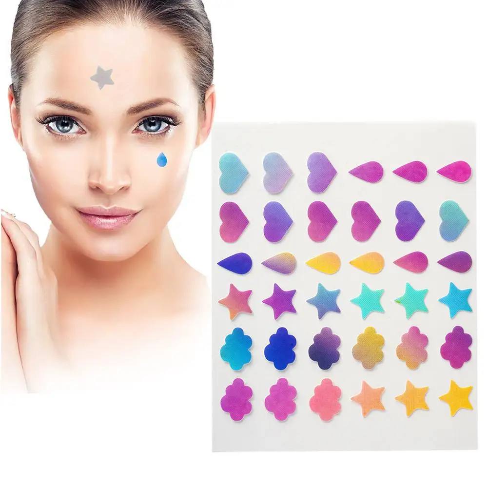 36pcs Colorful Laser Invisible Acne Removal Pimple Patch Beauty Acne Pimple Acne Concealer Face Spot Scar Care Sticker