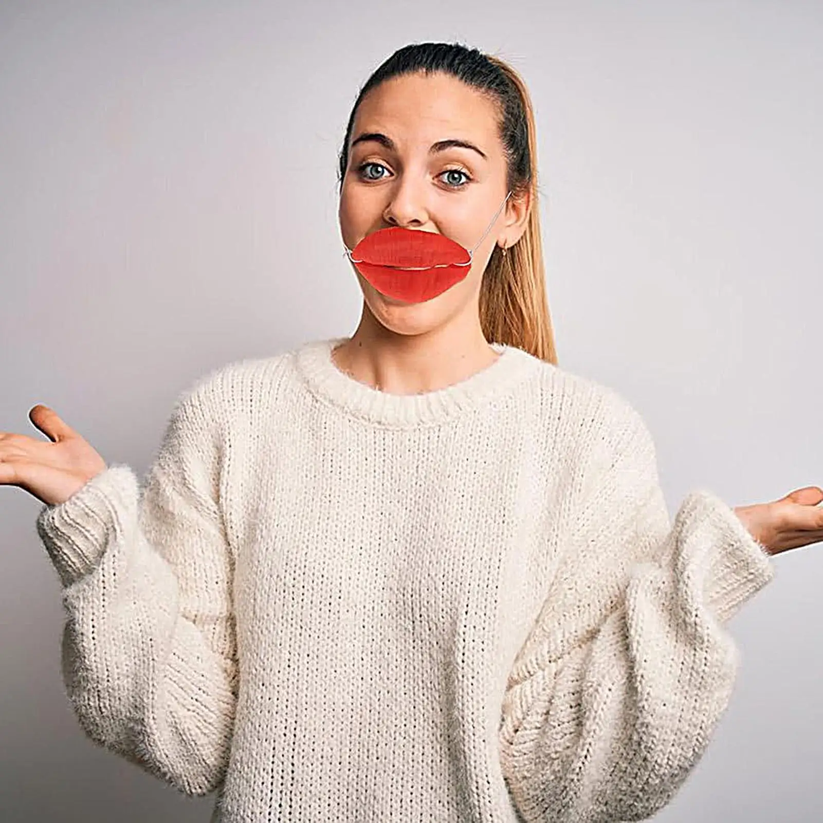 Große Lippen-Prothese, rote Lippen, Scherzartikel, Cosplay-Requisiten, Lippen-Spielzeug, Wurstmund, interessante Deko, Latex-Abdeckung, lustige Requisiten, Übertreibung