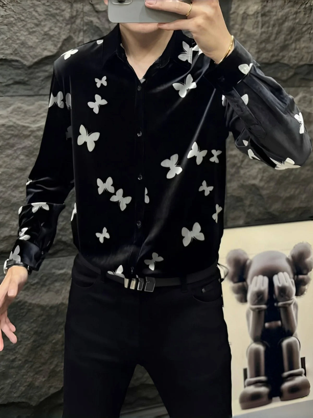 

Fashionable Long Sleeve Velvet Shirt for Men Slim Fit Casual Style Collared Shirt Spring Autumn New Arrival Versatile Leisure...