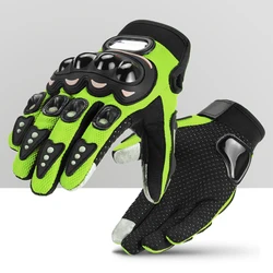 New Breathable Full Finger Racing Motorcycle Gloves Quality Stylishly Decorated Antiskid Wearable Gloves Large Green