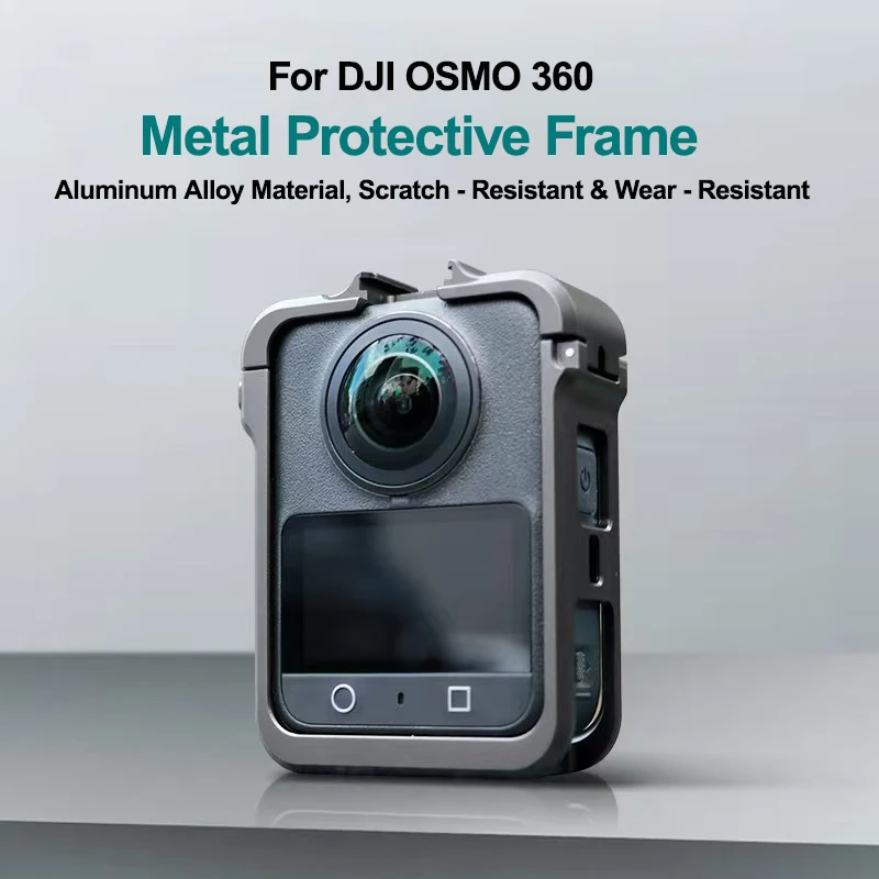 dji-osmo-360カメラ用合金製マグネット式クイックリリースケージフレーム、1-4インチネジ穴、コールドシューマウント、アクションカメラアクセサリー