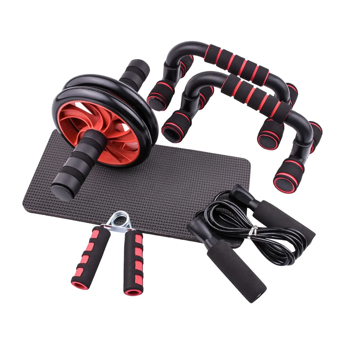 New  Ab Roller&Jump Rope No Noise Abdominal Wheel Ab Roller with Mat For Arm Waist Leg Exercise Gym Fitness Equipment