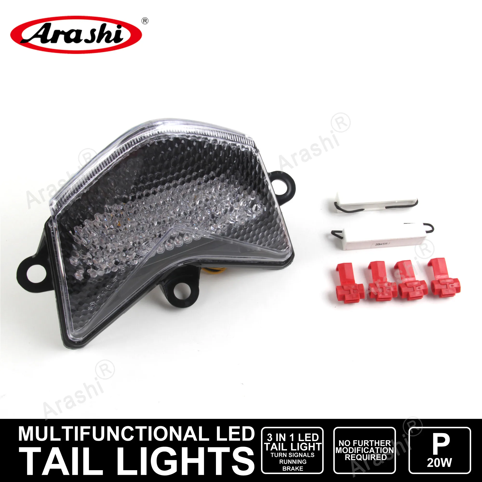 

Ninja ZX-10R 2004-2005 E-Mark Motorcycle LED Taillight Turn Signal Light Brake Lamp For KAWASAKI NINJA ZX10R ZX 10R 04 05 Clear