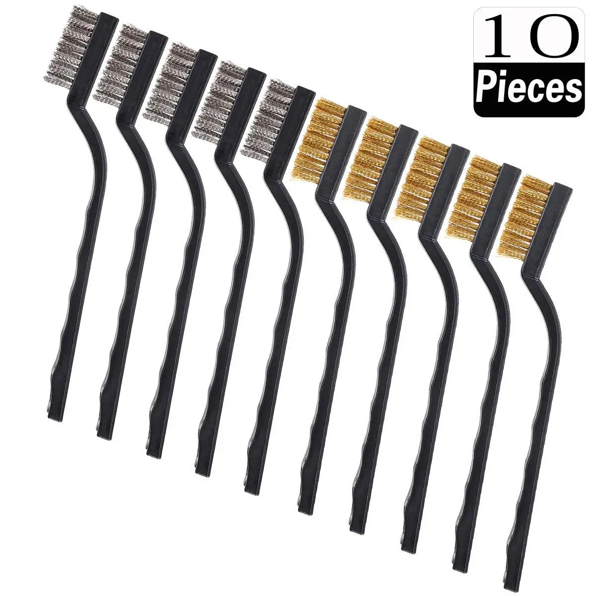 Wire Brass Brush 170mm Mini Brushes Micro Steel Brass Rust Remover Paint Remove Metal Scrubbing Polishing Burring Brush