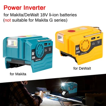 AC 220V 인버터 발전기 전원 인버터 LED 야외 캠핑 어댑터 Makita DeWalt 18V 리튬 이온 배터리 용 전원 공급 장치 도구