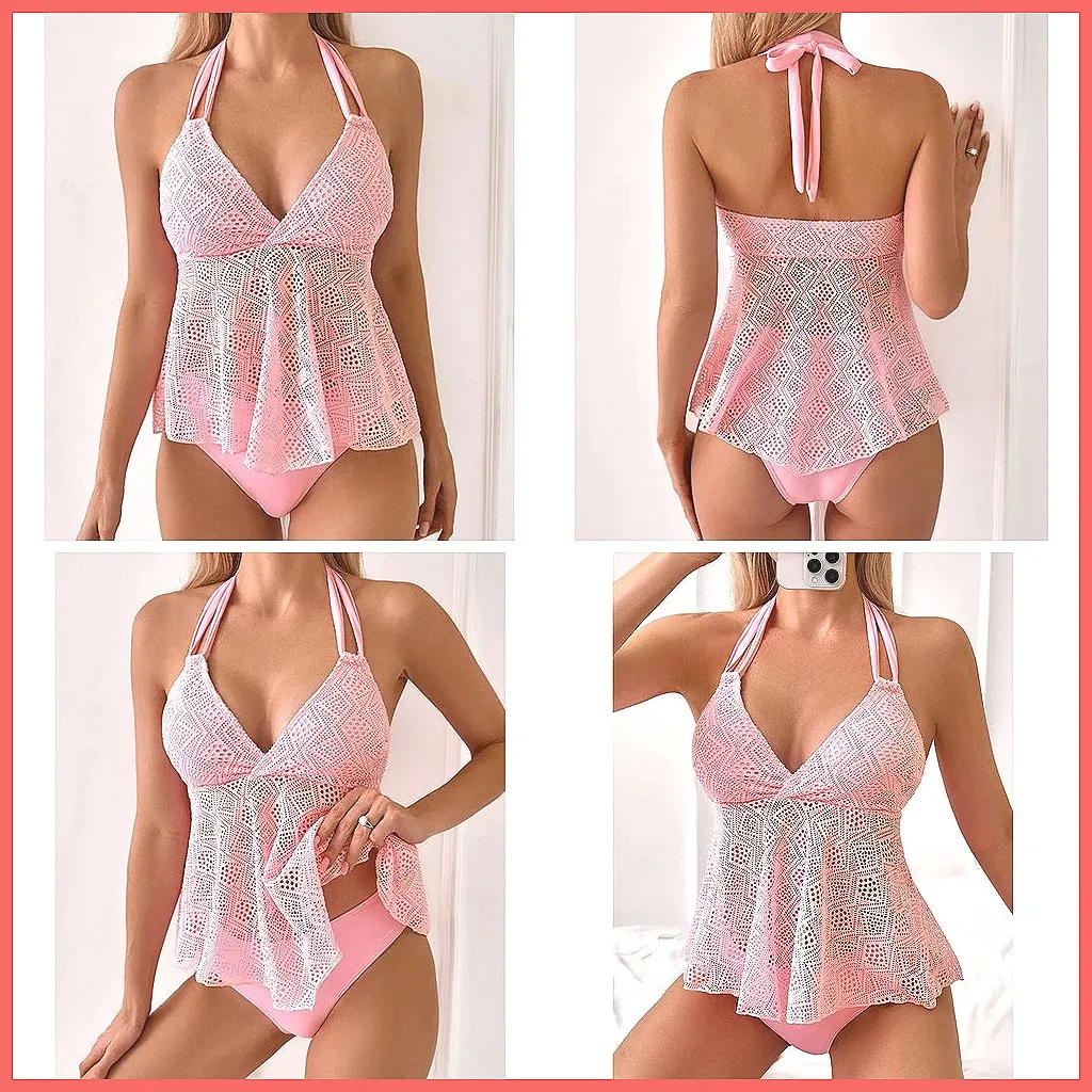 

Sexy Pink Brazilian Bikini Set for Women, Summer Beach Swimwear Two Piece Bathing Suit(72 characters)