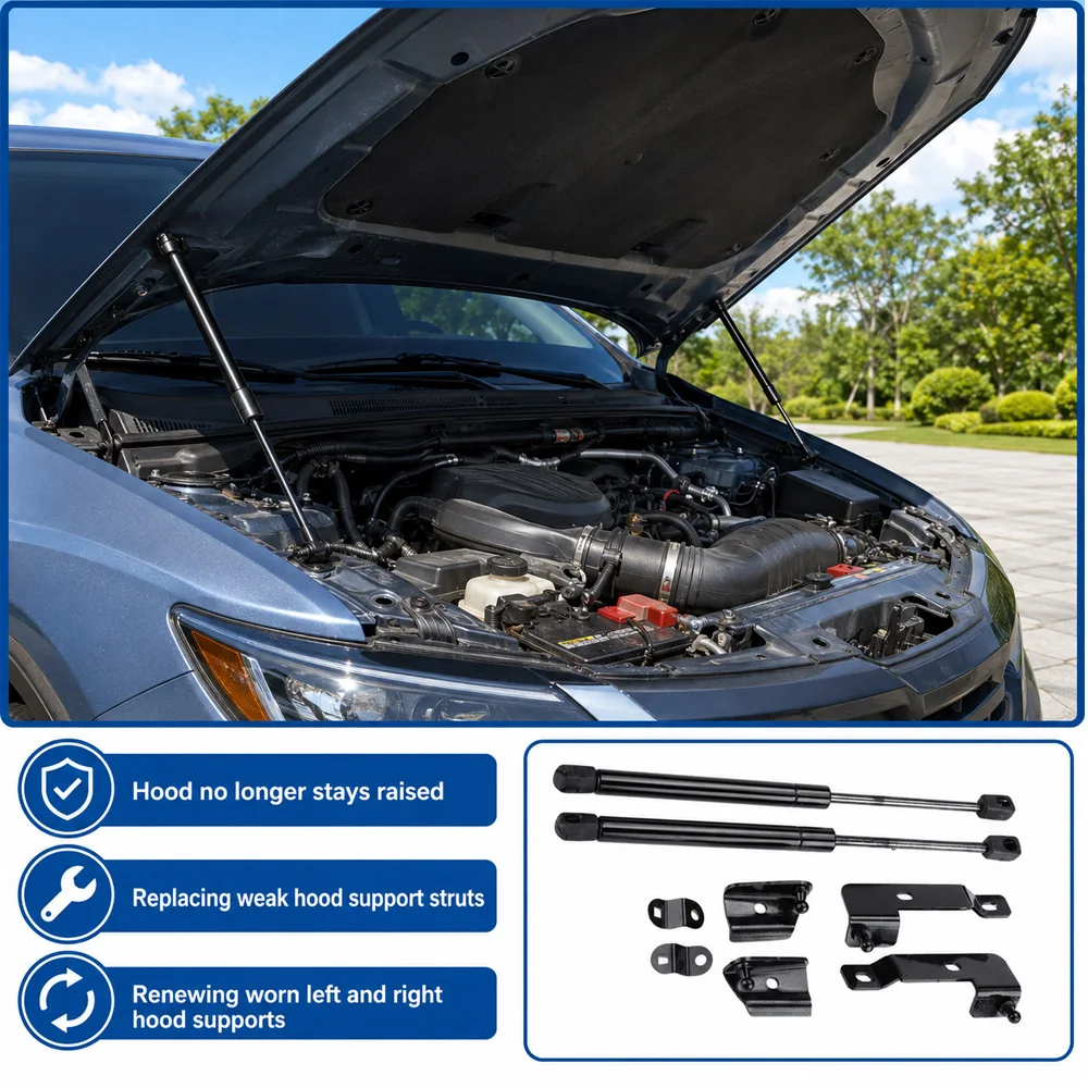 For Nissan Navara Frontier Xterra Pathfinder Suzuki Equator Front Hood Lift Support Strut Left and Right Aluminum Alloy