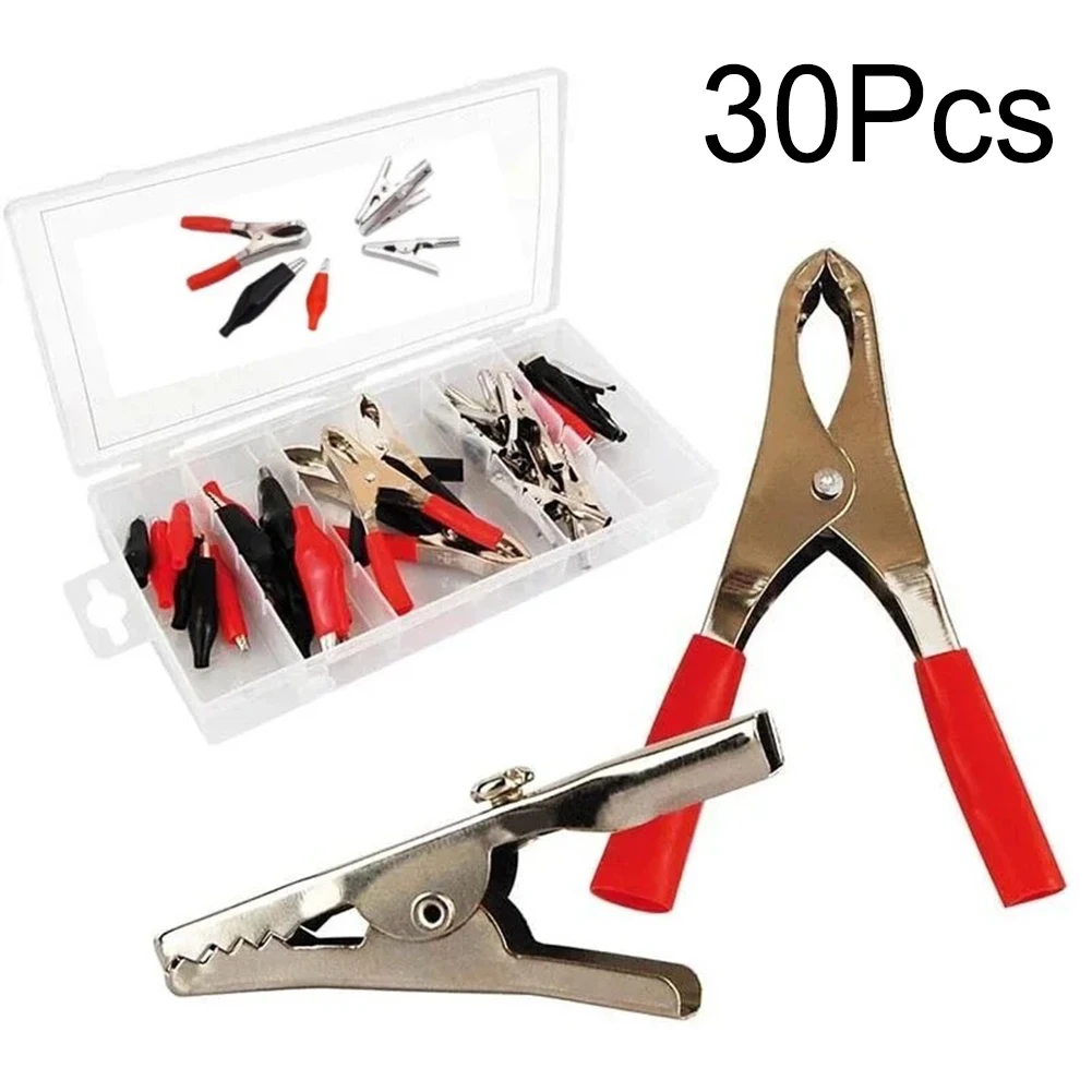 30pcs Electrical Test Clips Crocodile Clips Battery Connectors Interior Accessories Car Replacement Parts
