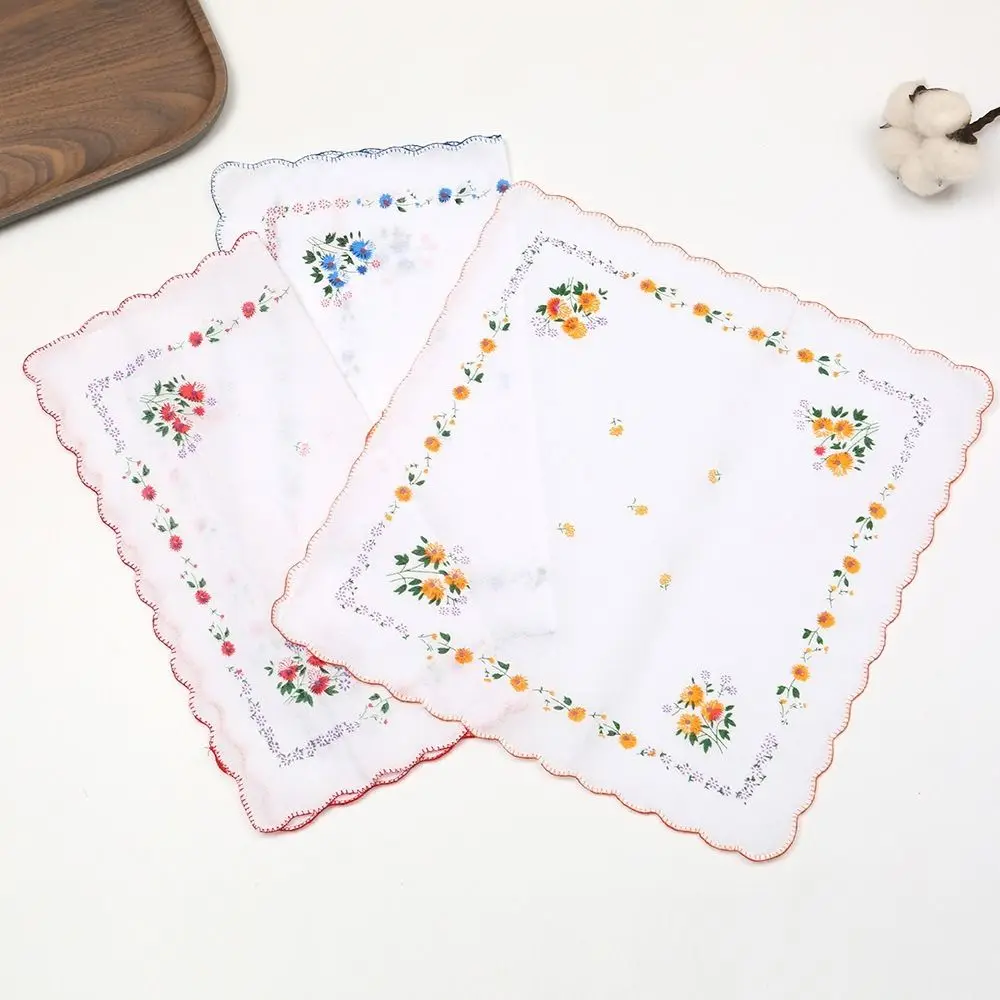 28cm Size Cotton Handkerchiefs 12 Pack Pure Cotton Tooth Edge Handkerchiefs Tooth Edge Trim Sweat Wipe Function