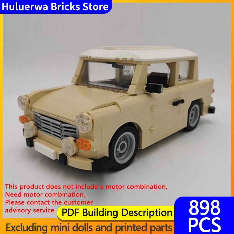 

Speed Racing Car Model MOC Building Bricks 601 L Retro Small Car Modular Technology Children Holiday Gifts Assemble Toys Suit