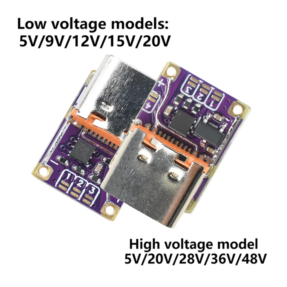 Type-C PD3.0 PD3.1 QC3.0 شرك وحدة شحن سريع تيار مستمر 5 فولت/9 فولت/12 فولت/15 فولت/20 فولت الجهد الزناد PD إلى تيار مستمر وحدة شحن سريع #1