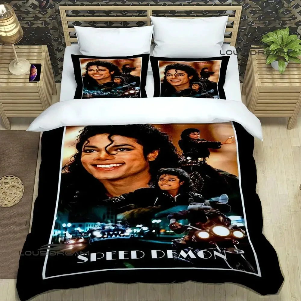 

Michael Jackson Bedding Set,Duvet Cover Comforter Bed Set Pillowcase,King Queen Twin Size Quilt Cover Set for Adult Boys Girls