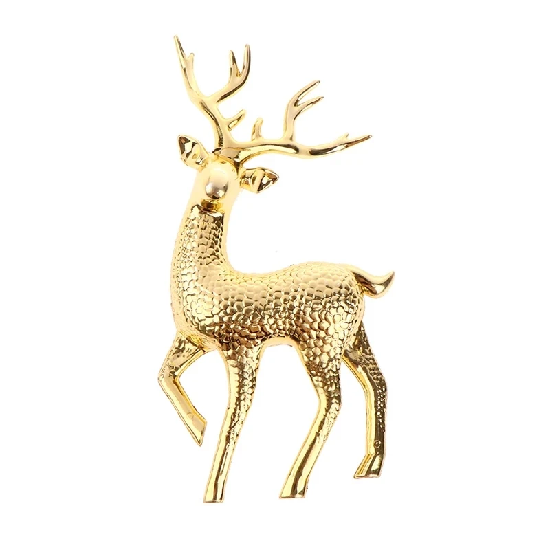 Elegant Crystal Elk Shinny Glitter Deer Gold Stand Reindeer Figurines Christmas Pendants DIY Cake Home Pretty Tabletop Ornaments