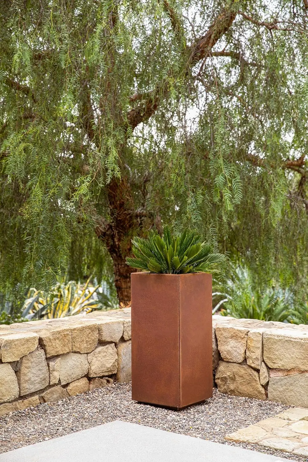 

Veradek Corten Steel Series Pedestal Planter - Tall Corten Steel Planter for Outdoor Porch/Patio | Naturally Rusting Steel