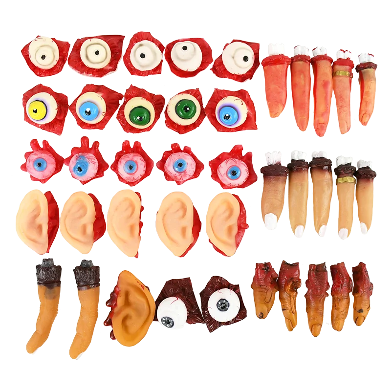

5 шт. Хэллоуин, страшное оформление, разбитый палец, глазный шар, ухо, игрушка, искусственные органы тела для дома с привидениями, предметы одежды