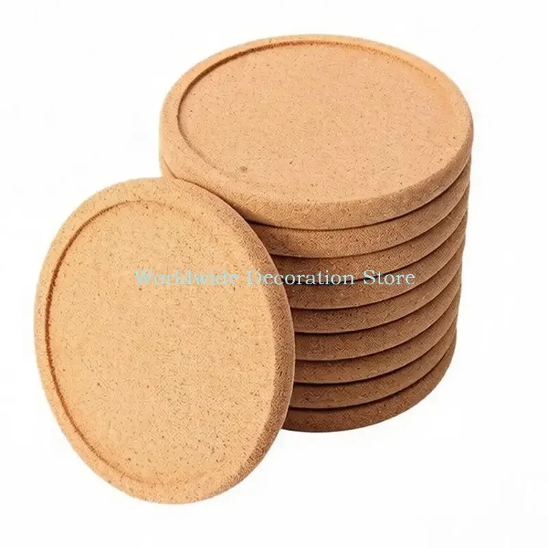 Q39B 4Pcs Natural Softwood Drink Pad With Nonslip Base For Coffee Mugs And Hot Beverages