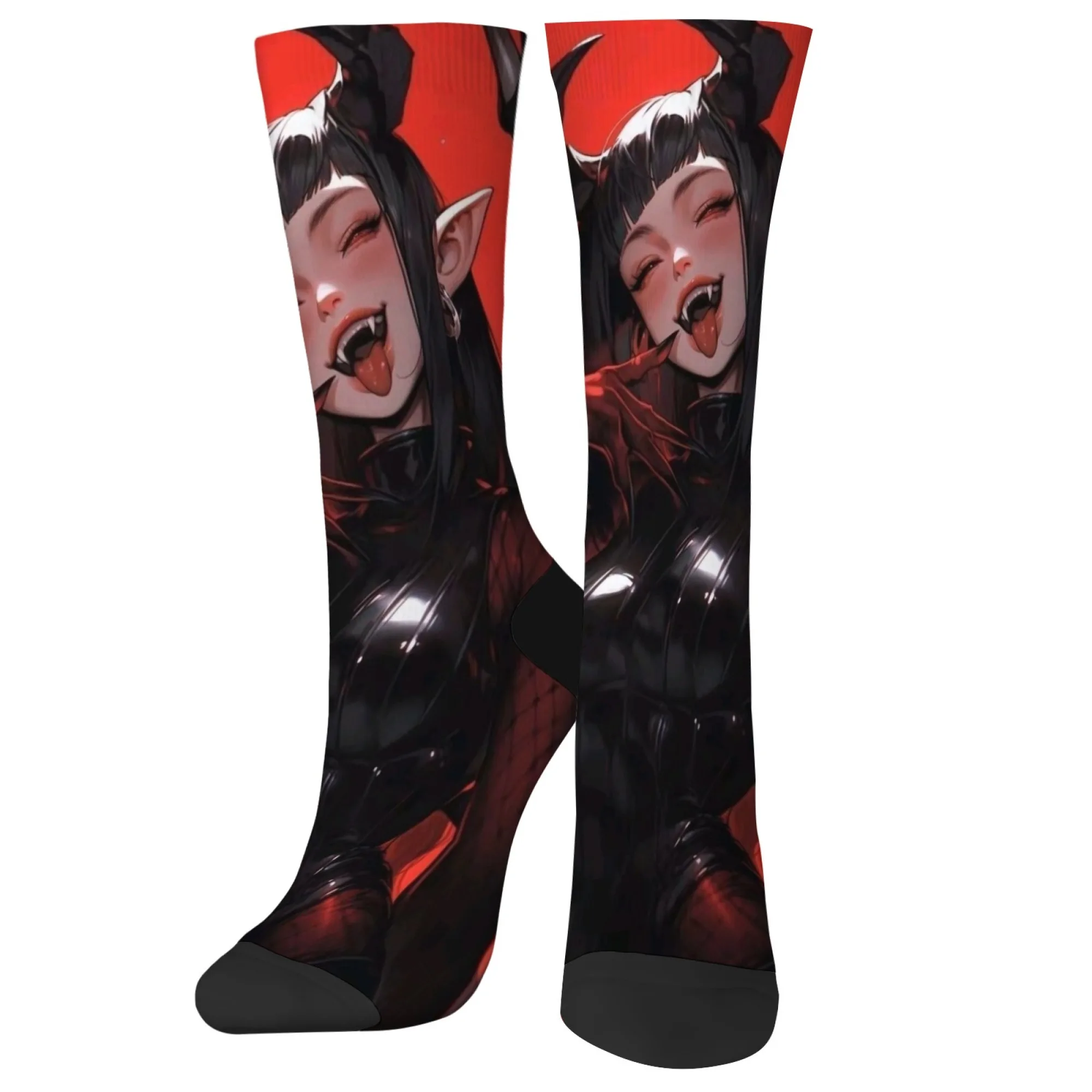 Neuheit Happy Socks Crazy Devil Anime Girl Harajuku Retro Crew Socken Stretch Comfort Socken Unisex Street Hip Hop Party Fun Geschenk