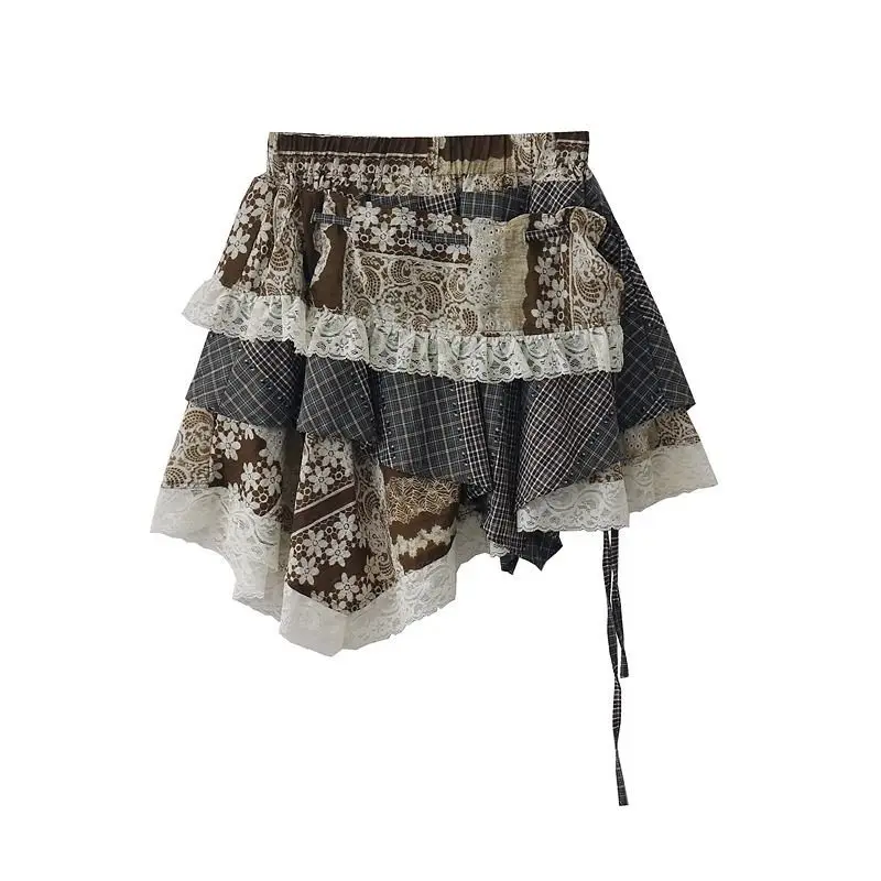 

2000s American Vintage Mini Skirts Women Evening Party Clothing Subculture Punk Plaid Skirts Outwear Japanese Harajuku Y2k Chic