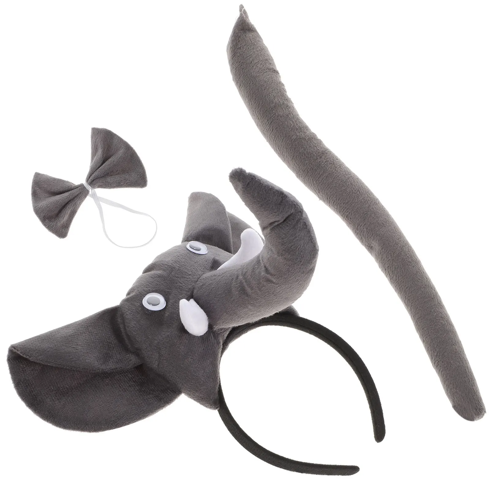 1 satz 1 Set Elefanten Ohren Stirnband Schwanz Fliege Für Kinder Kostüm Karneval Party Festival Decor Zubehör Tier Cosplay Requisiten