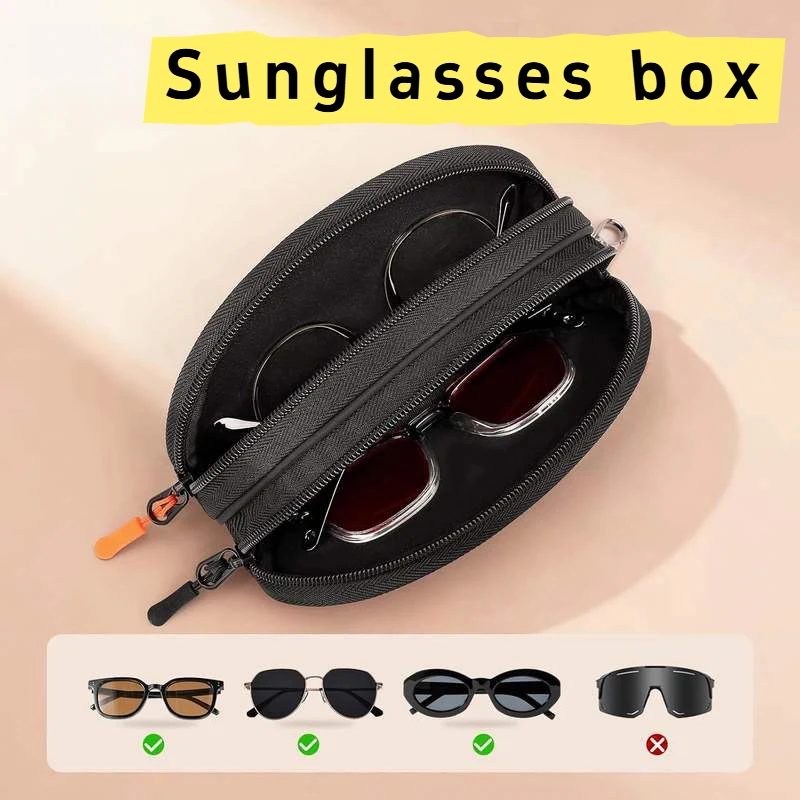 Double Layer Zipper Glasses Bag Sunglasses Box Waterproof Organize Bag Portable Glasses Storage Bag For Travel Eyeglass Case