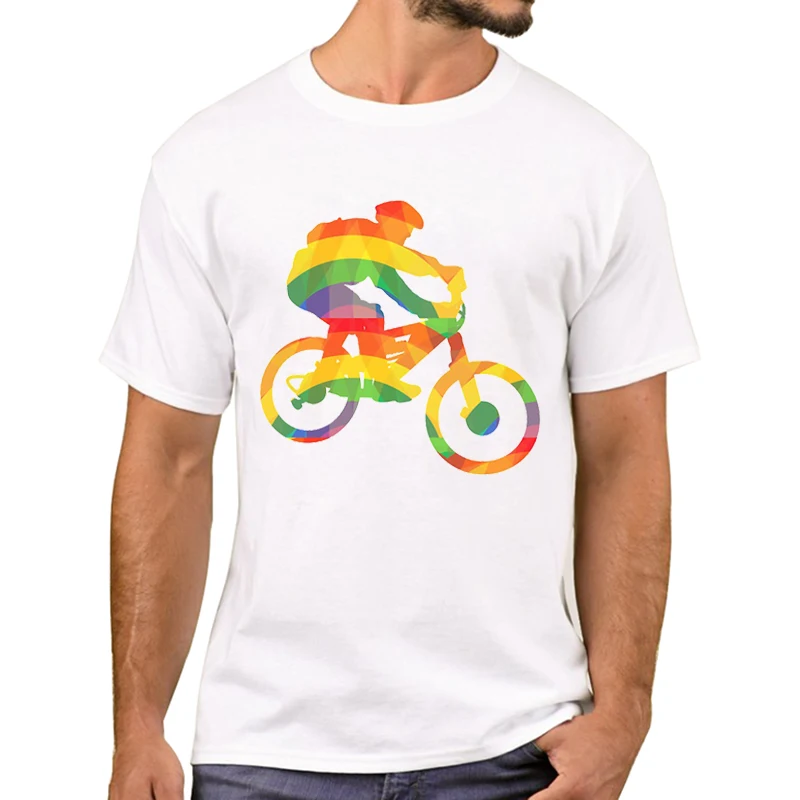 2025 Fashion Riding Bicycle Men T-Shirt Farbiger Biker Printed T Shirts Short Sleeve O-Neck Casual Tshirts Funny Tee