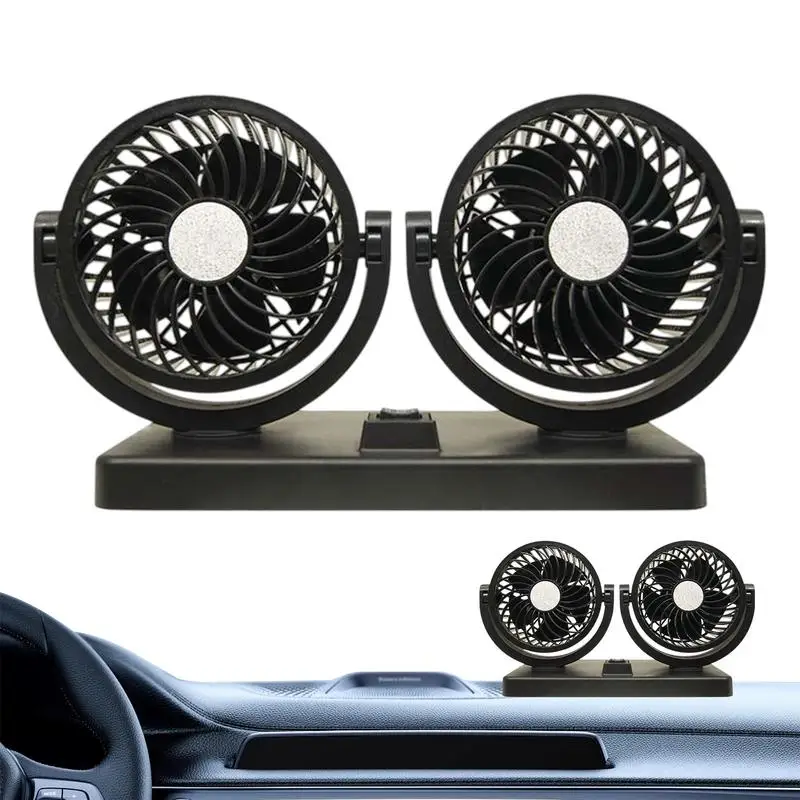 

Portable Car Fan USB Car Fan with 2 Heads 360 Degree Rotatable Vehicle Air Circulation Auto Cooling Device for Small Cars Trucks
