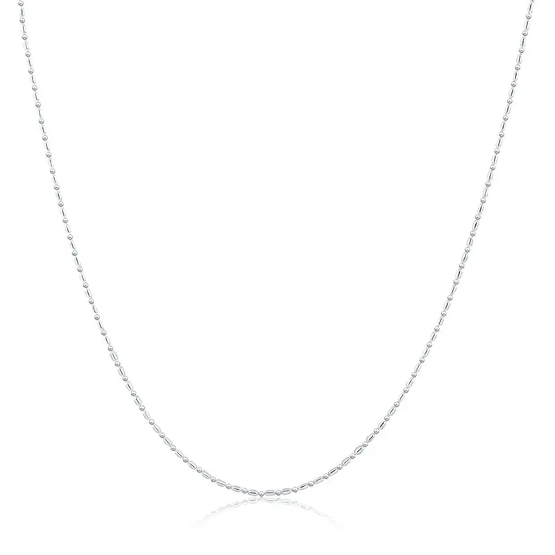 Charm 925 Sterling Silver 16-30 Inches Bamboo Chain Necklace For Women Men Fashion Wedding Party Favors Jewelry Accessories