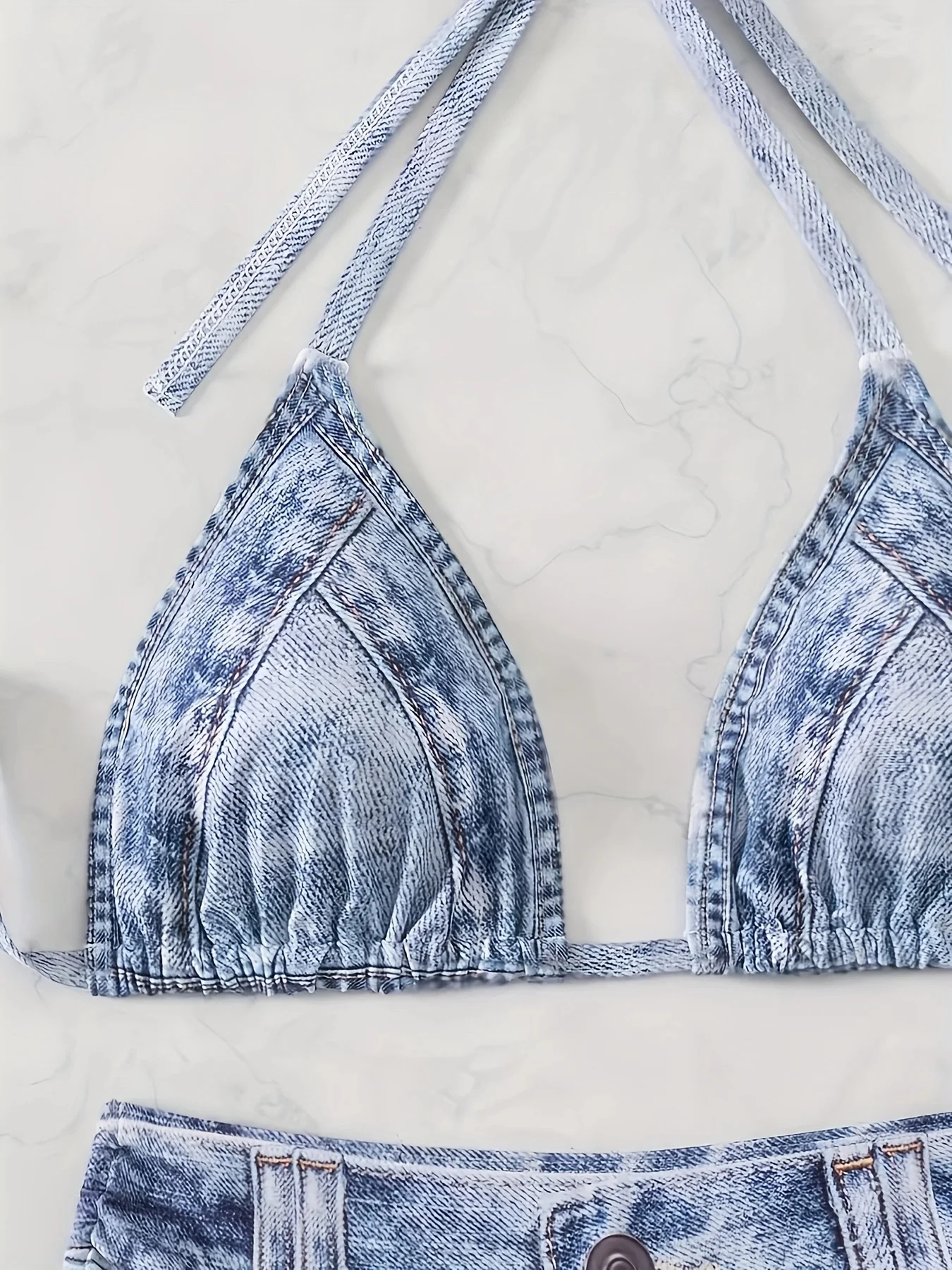 Seksowny dwuczęściowy strój kąpielowy – biustonosz bikini push-up i figi typu cheeky na plażę