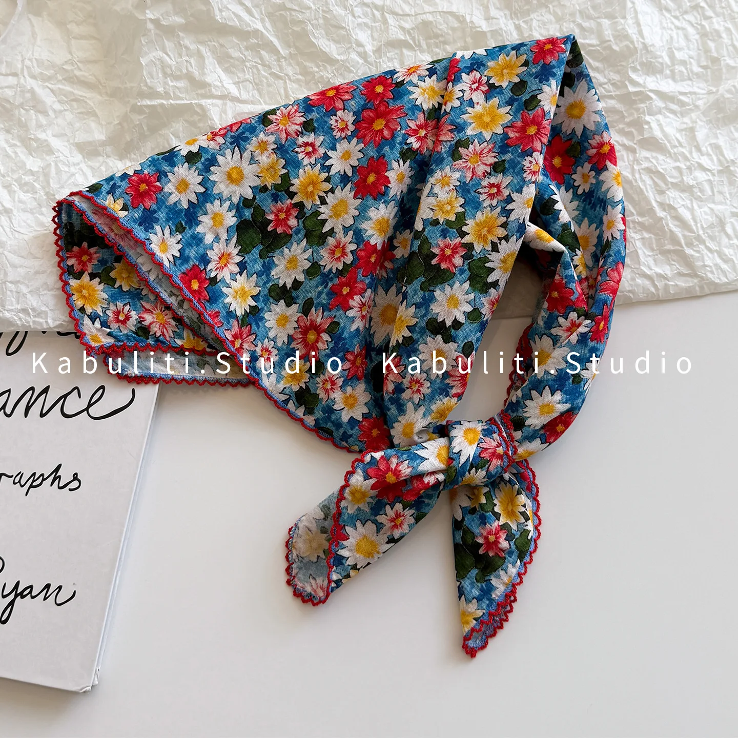Head Scarf Chiffon Soft Multicolor Parisian Triangle Wrap Sun Shield for Women Girls Neck Cover Hair Band Lightweight Breathable