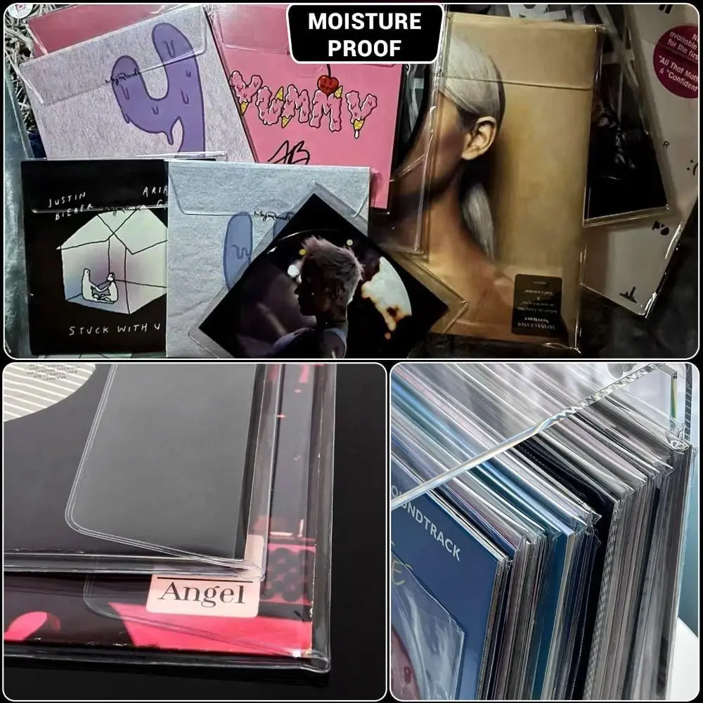 New 7/10/12 inch Vinyl Records Sleeve Resealable Thickened LP Record Cover Record Storage Bags Record