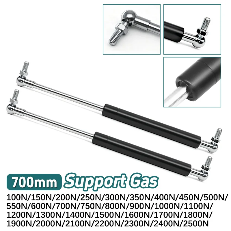 2Pcs Universial 700mm Shock Lift Strut Support Bar Gas Spring Lift Up Support for Storage Bed Car Bonnet Hood Tailgate RV Bus