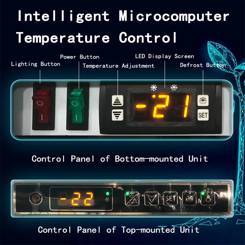 Commercial -22 Air Cooling Quick Cabinet Automatic Defrost 2-Door Upright Glass Display Electronic Control Digital - view 3