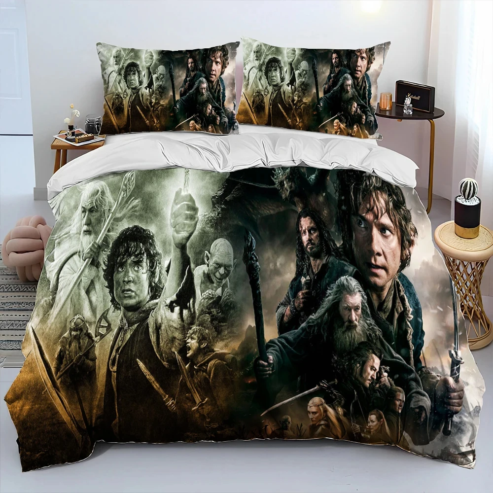 

3D Print L-Lord of Rings H-Hobbit Bedding Set Duvet Cover Bed Set Quilt Cover Pillowcase Comforter king Queen Size Boys Adult