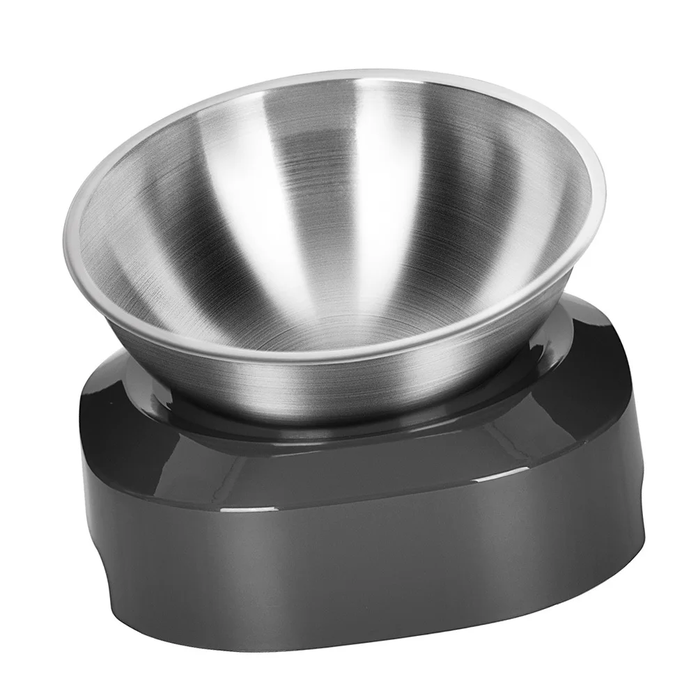 

1Pcs Stainless Steel Cat Bowl Durable Adjustable Angle Pet Feeder Food Storage Container Pet Bowl Cat Feeder