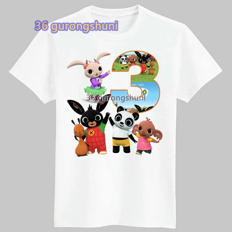 Camiseta para niños, camisetas de conejos, camiseta para niños de 2 a 3 años, camisetas de Anime de dibujos animados de cumpleaños, camisetas de