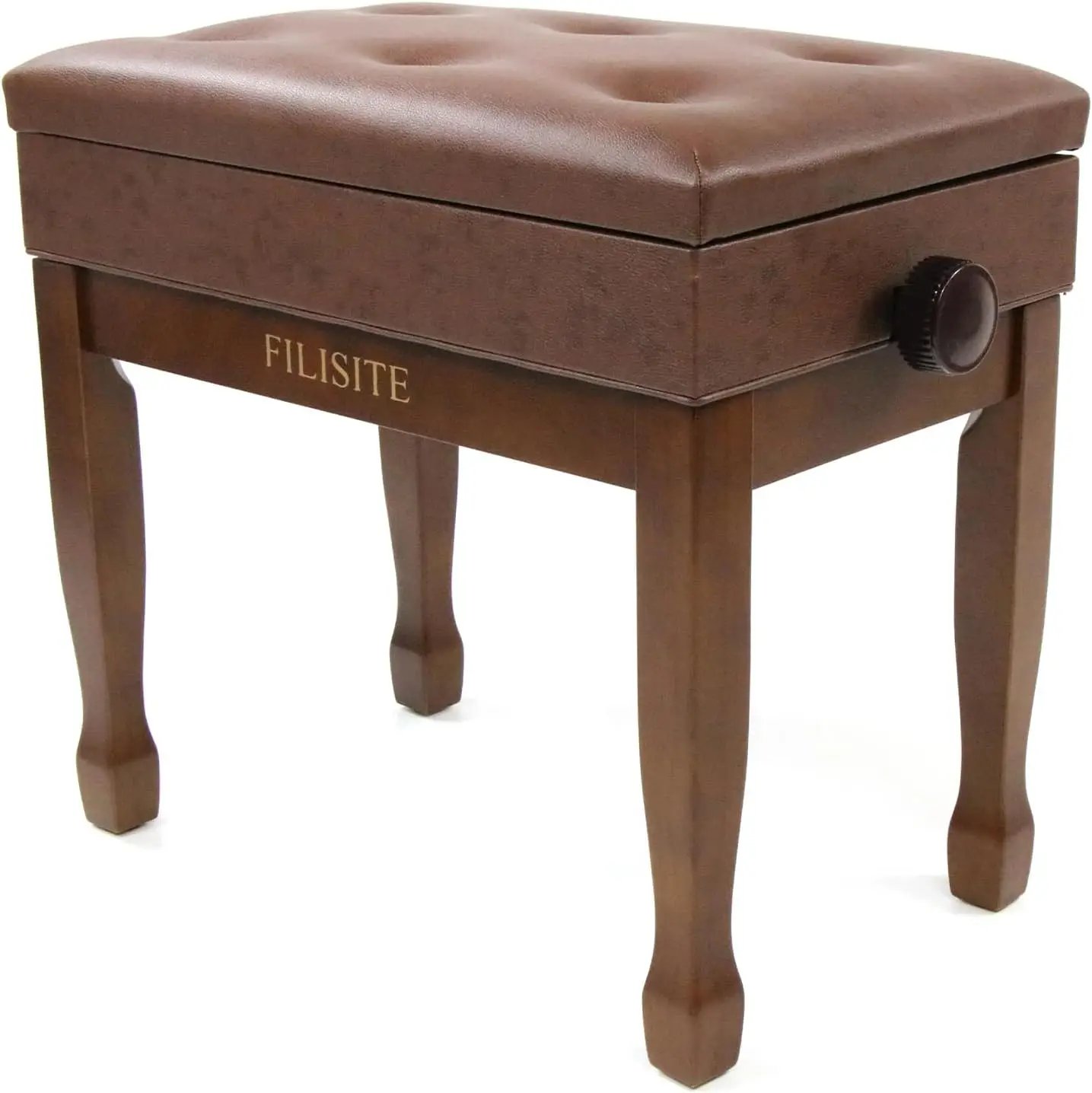 

Регулируемый по высоте стул для фортепиано с подушкой из искусственной кожи, деревянным сиденьем и местом для хранения нот